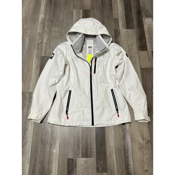 Helly-Hansen Womens Large White Crew Hooded Mid Layer Jacket Lightweight - Picture 1 of 7